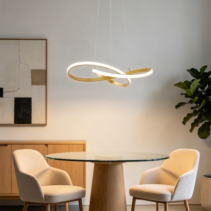 Brilagi - Dimbare LED-hanglamp aan kabel INFINITY LED/55W/230V 3000-6000K 50x50 cm goud + afstandsbediening