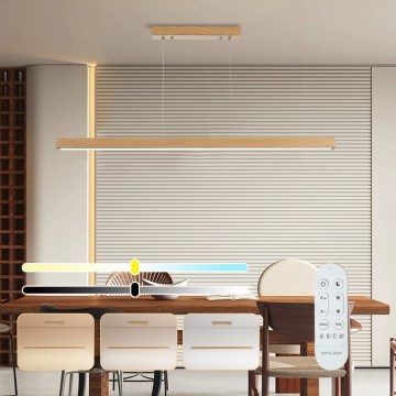 Brilagi - Dimbare LED-hanglamp met kabelophanging OAK SMART LED/30W/230V Wi-Fi Tuya eik + afstandsbediening