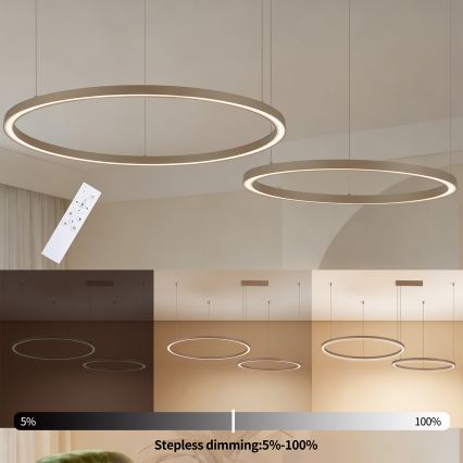 Brilagi - Dimbare LED-hanglamp aan kabel PORTOFINO LED/98W/230V 3000-6000K beige + afstandsbediening