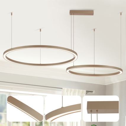 Brilagi - Dimbare LED-hanglamp aan kabel PORTOFINO LED/98W/230V 3000-6000K beige + afstandsbediening