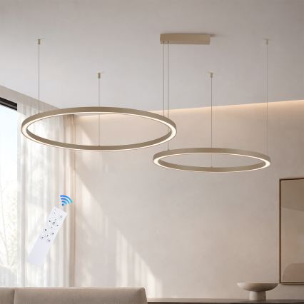 Brilagi - Dimbare LED-hanglamp aan kabel PORTOFINO LED/98W/230V 3000-6000K beige + afstandsbediening