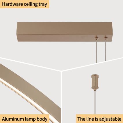 Brilagi - Dimbare LED-hanglamp aan kabel PORTOFINO LED/98W/230V 3000-6000K beige + afstandsbediening
