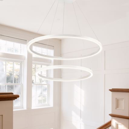 Brilagi - Dimbare LED-hanglamp aan kabel PORTOFINO LED/98W/230V 3000-6000K Ø 80 cm wit + afstandsbediening