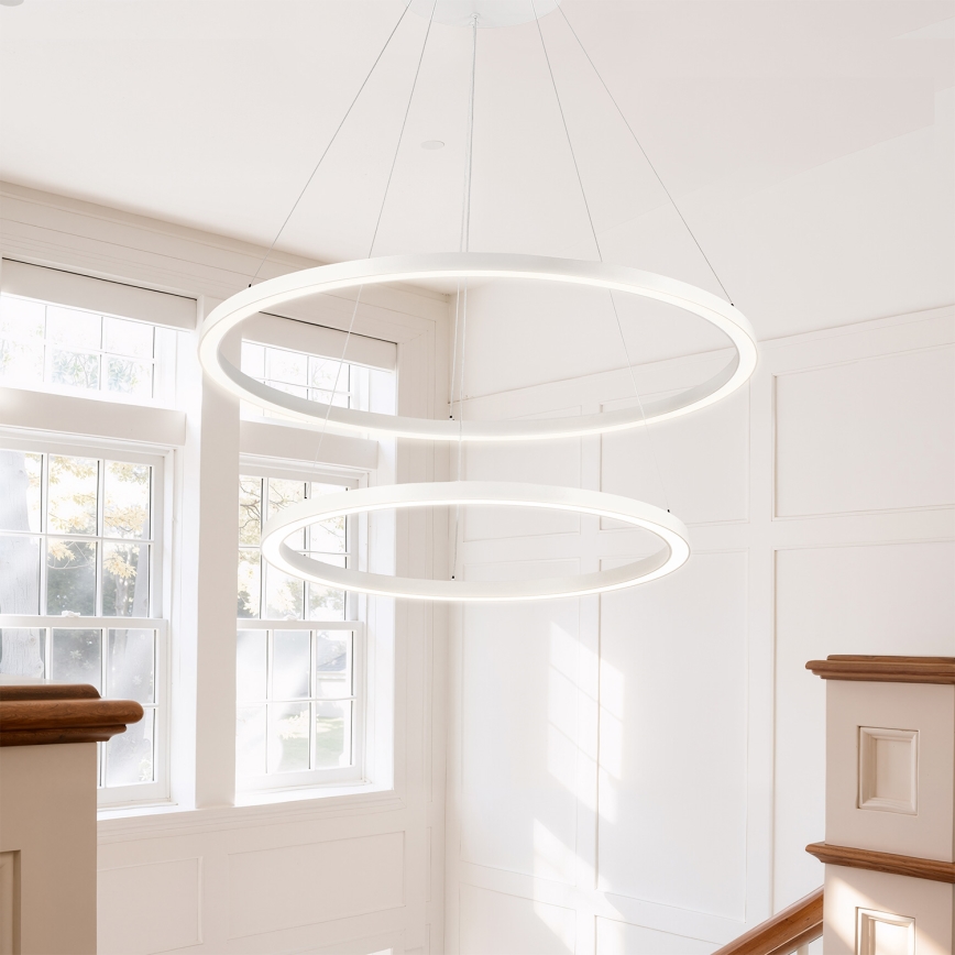 Brilagi - Dimbare LED-hanglamp aan kabel PORTOFINO LED/98W/230V 3000-6000K Ø 80 cm wit + afstandsbediening