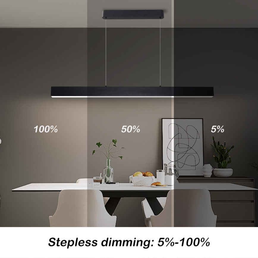 Brilagi - Dimbare LED hanglamp aan een koord SLEEKLINE SMART LED/40W/230V 3000-6000K Wi-Fi Tuya zwart + afstandsbediening