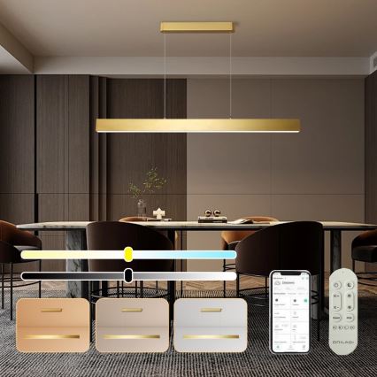 Brilagi - Dimbare LED hanglamp aan een koord SLEEKLINE SMART LED/40W/230V 3000-6000K Wi-Fi Tuya goud + afstandsbediening