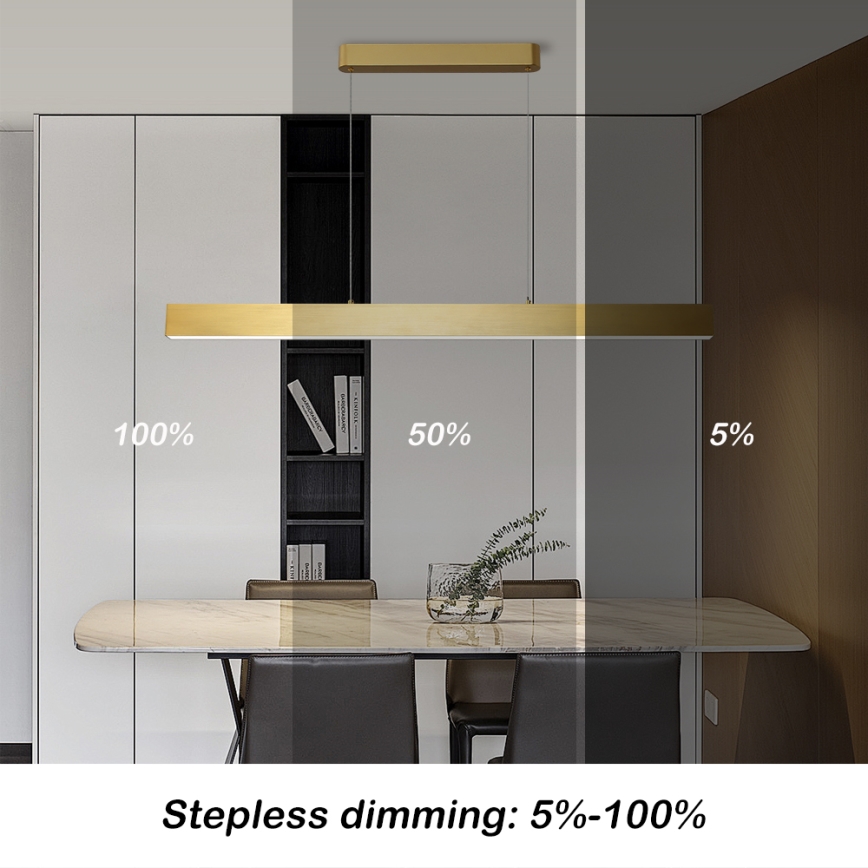 Brilagi - Dimbare LED hanglamp aan een koord SLEEKLINE SMART LED/40W/230V 3000-6000K Wi-Fi Tuya goud + afstandsbediening