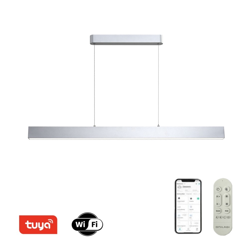 Brilagi - Dimbare LED hanglamp aan een koord SLEEKLINE SMART LED/40W/230V 3000-6000K Wi-Fi Tuya zilver + afstandsbediening