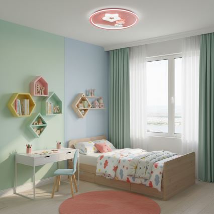 Brilagi - dimbare LED plafondlamp voor kinderen BUNNY LED/83W/230V 3000-6000K Ø 49 cm + afstandsbediening