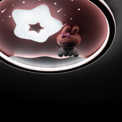 Brilagi - dimbare LED plafondlamp voor kinderen BUNNY LED/83W/230V 3000-6000K Ø 49 cm + afstandsbediening