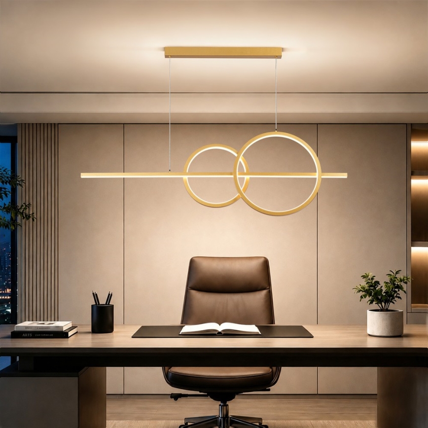 BRILAGI - LED dimbare hanglamp aan kabel SIGNATURE LED/53W/230V 3000-6000K 120 cm goudkleurig + afstandsbediening