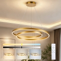 Brilagi - Dimbare LED-kroonluchter aan kabel TWISTER LED/75W/230V 3000-6000K Ø 70 cm goudkleurig + afstandsbediening