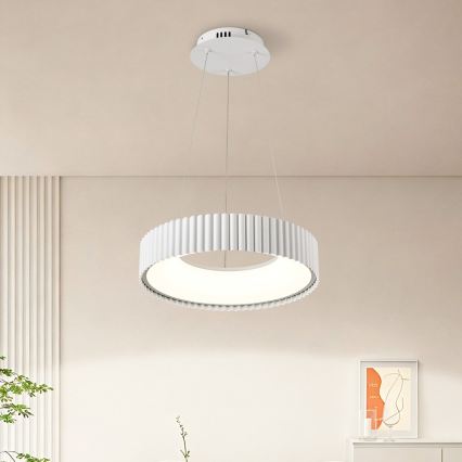 Brilagi - Dimbare LED-pendellamp FALCON MODERN LED/30W/230V 3000-6000K Ø 40 cm wit + afstandsbediening