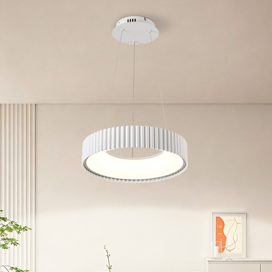 Brilagi - Dimbare LED-pendellamp FALCON MODERN LED/30W/230V 3000-6000K Ø 40 cm wit + afstandsbediening