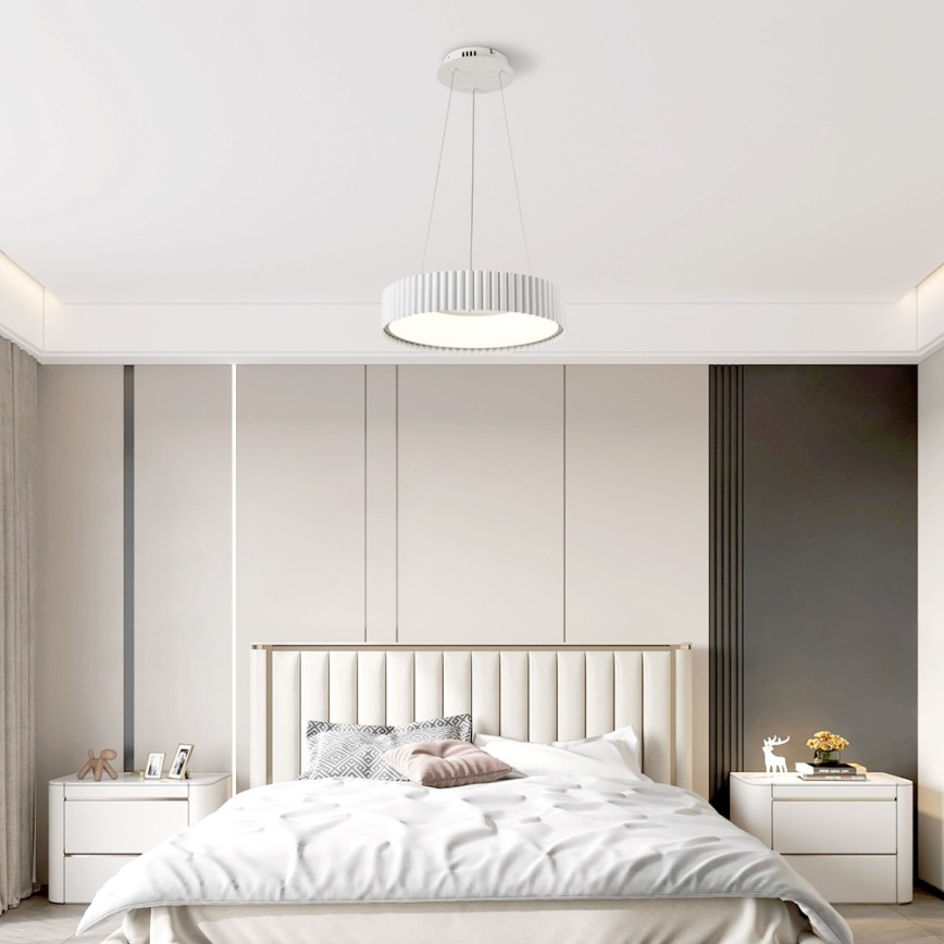 Brilagi - Dimbare LED-pendellamp FALCON MODERN LED/30W/230V 3000-6000K Ø 40 cm wit + afstandsbediening