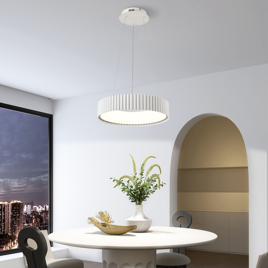 Brilagi - Dimbare LED-pendellamp FALCON MODERN LED/30W/230V 3000-6000K Ø 40 cm wit + afstandsbediening