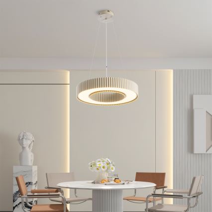 Brilagi - Dimbare LED-hanglamp LUMIX LED/48W/230V 3000–6000K beige Ø 50 cm + afstandsbediening