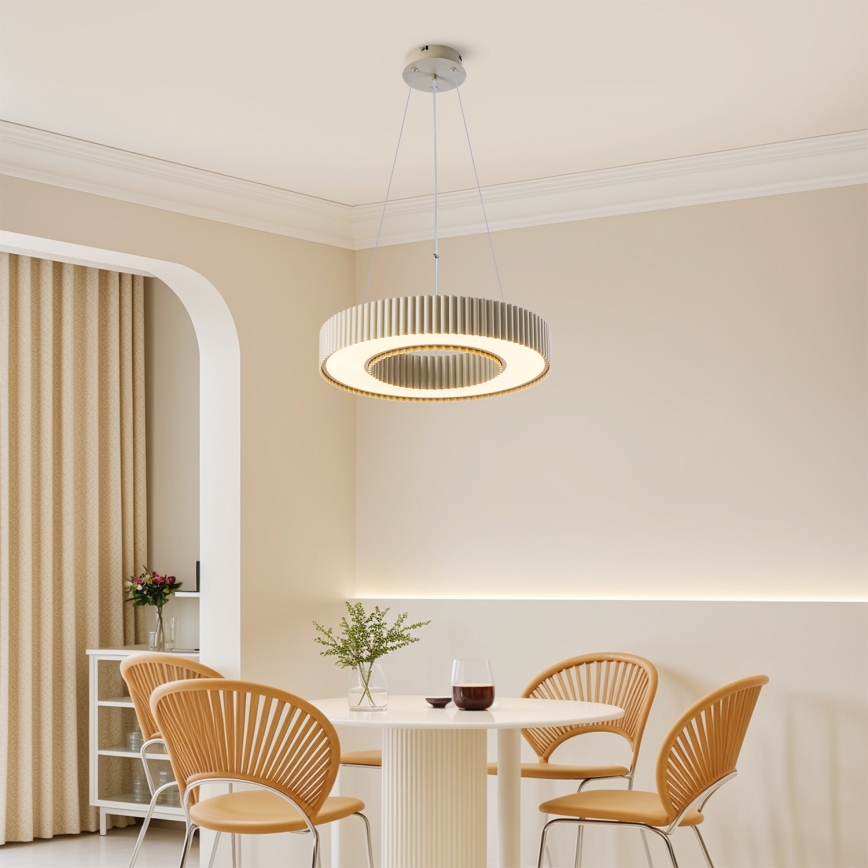 Brilagi - Dimbare LED-hanglamp LUMIX LED/48W/230V 3000–6000K beige Ø 50 cm + afstandsbediening