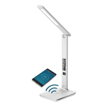 Brilagi - Dimbare LED-tafellamp met draadloos QI-opladen en USB REGINA LED/8,5W/230V wit