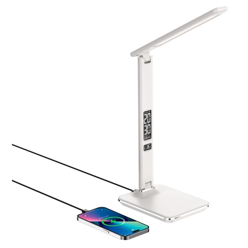 Brilagi - Dimbare LED-tafellamp met draadloos QI-opladen en USB REGINA LED/8,5W/230V wit