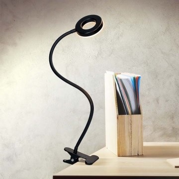 Brilagi -Dimbare LED lamp met klem ORBELA LED/8W/230V 3000/4000/5000K zwart