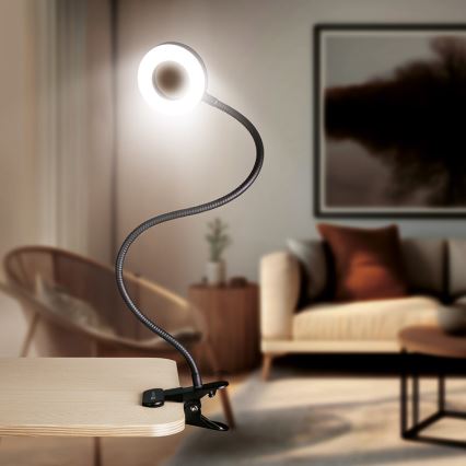 Brilagi -Dimbare LED lamp met klem ORBELA LED/8W/230V 3000/4000/5000K zwart