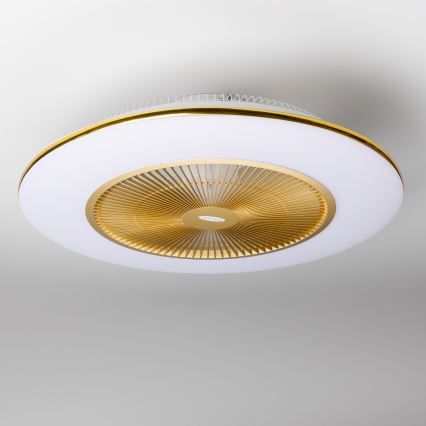 Brilagi - Dimbare LED Lamp met Ventilator AURA LED/38W/230V 3000-6000K goud + afstandsbediening