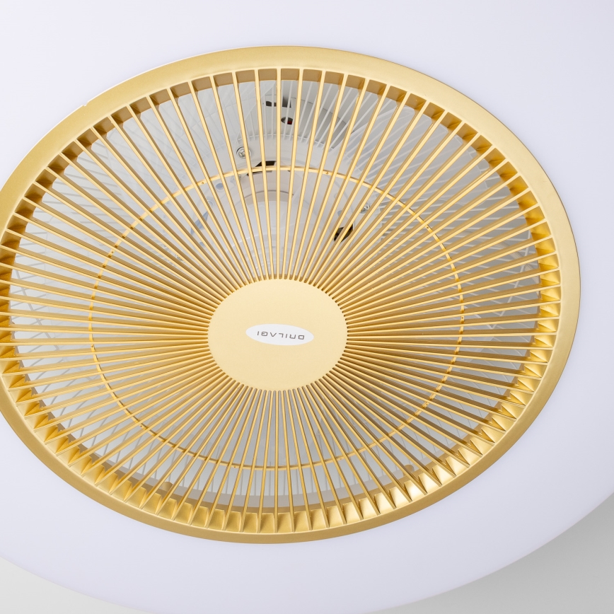 Brilagi - Dimbare LED Lamp met Ventilator AURA LED/38W/230V 3000-6000K goud + afstandsbediening