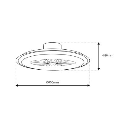 Brilagi - Dimbare LED Lamp met Ventilator RONDA LED/48W/230V 3000-6000K goud + afstandsbediening