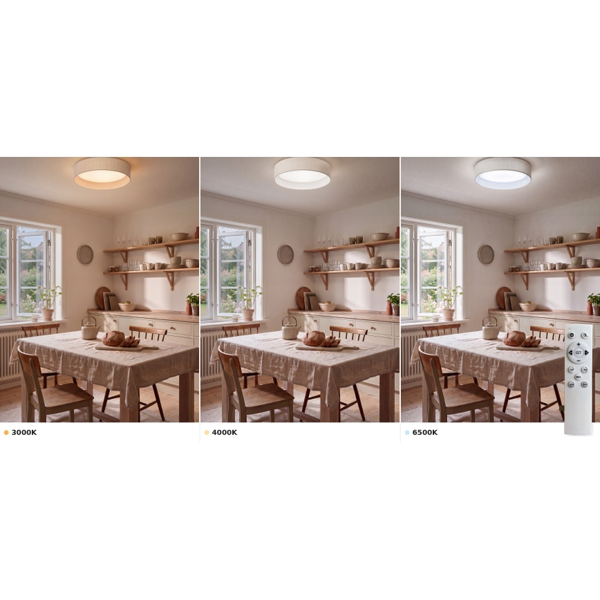 Brilagi - Dimbare LED-plafondlamp VELVET SMART VARI LED/24W/230V 3000-6500K Ø 45 cm wit + afstandsbediening