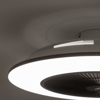 Brilagi - Dimbare LED Lamp met Ventilator AURA LED/38W/230V 3000-6000K zwart + afstandsbediening