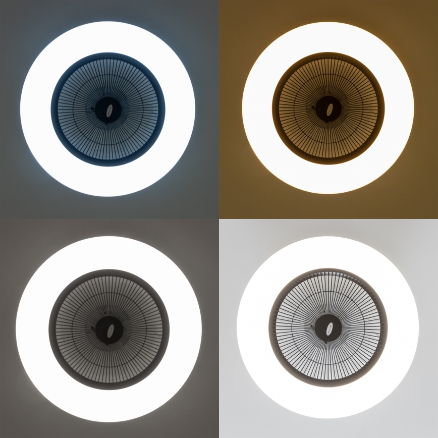 Brilagi - Dimbare LED Lamp met Ventilator AURA LED/38W/230V 3000-6000K zwart + afstandsbediening