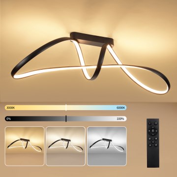 Brilagi - Dimbare LED-opbouwlamp TWISTER LED/60W/230V 3000-6000K zwart + afstandsbediening