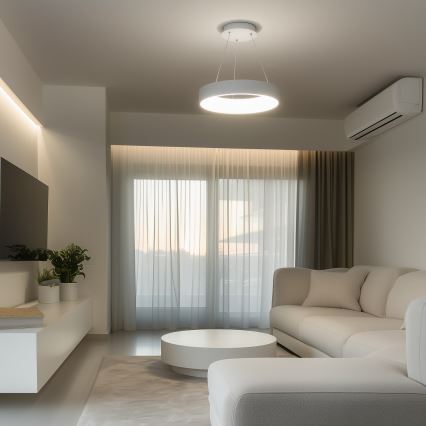 Brilagi - Dimbare LED-hanglamp aan kabel FALCON LED/80W/230V 3000-6500K Ø 60 cm wit + afstandsbediening