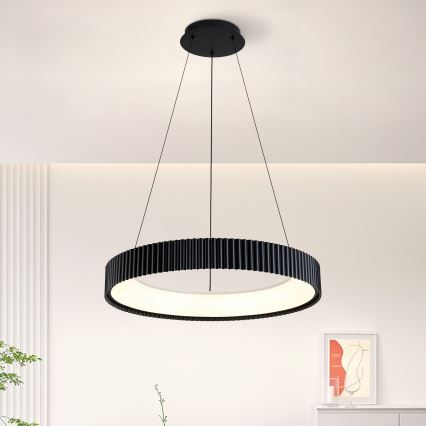 Brilagi - LED-dimbare kroonluchter aan kabel FALCON MODERN LED/54W/230V 3000-6500K Ø 60 cm zwart + afstandsbediening