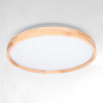 Brilagi - Dimbare LED plafondlamp ALSON LED/48W/230V 3000-6500K eiken diameter 39,5 cm + afstandsbediening