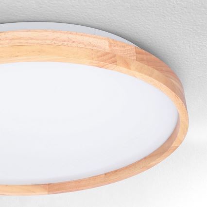 Brilagi - Dimbare LED-plafondlamp ALSON LED/48W/230V 3000-6500K eiken diam. 39,5 cm + afstandsbediening