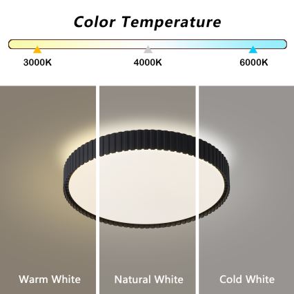 Brilagi - LED-dimbare plafondlamp CORVO LED/54W/230V 3000-6000K zwart Ø 40 cm + afstandsbediening