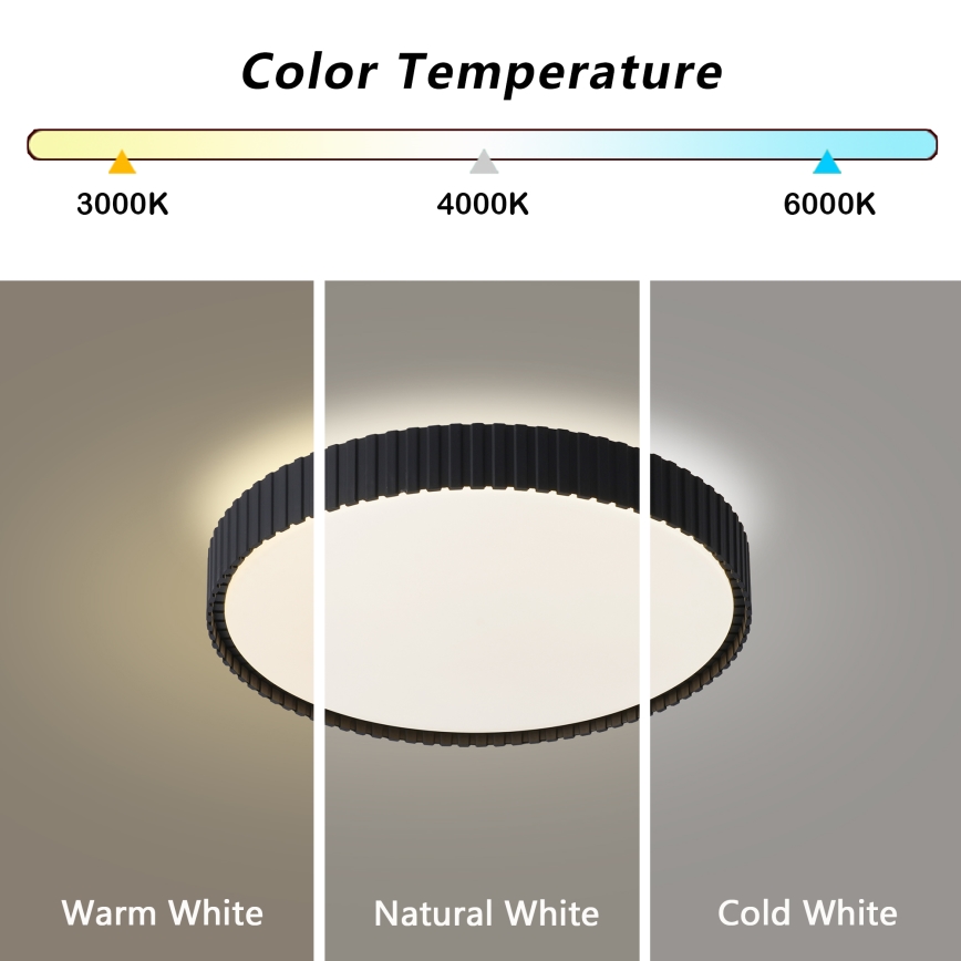Brilagi - LED-dimbare plafondlamp CORVO LED/54W/230V 3000-6000K zwart Ø 40 cm + afstandsbediening