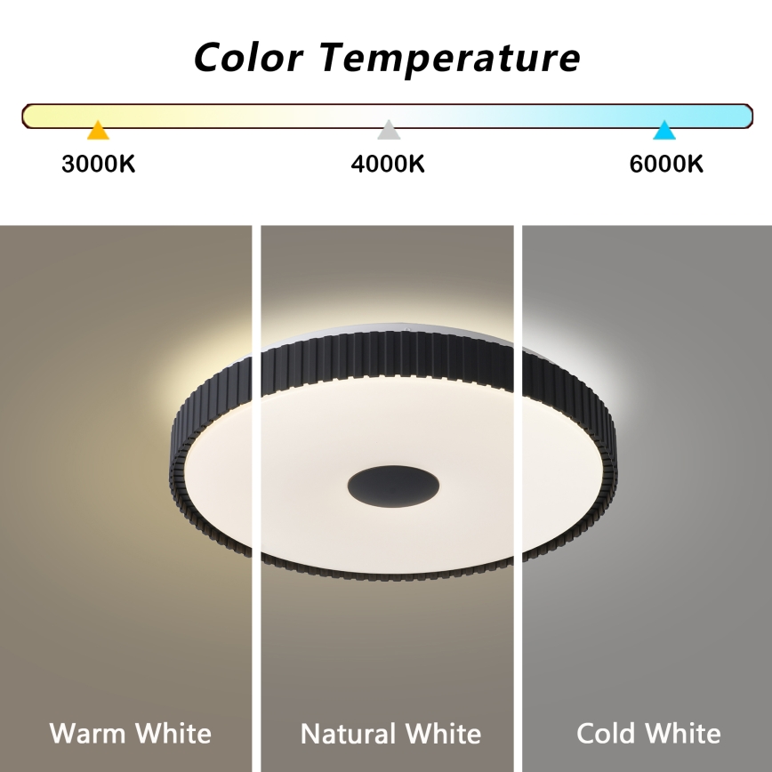 Brilagi - Dimbare LED-plafondlamp CORVO LED/72W/230V 3000-6000K zwart Ø 50 cm + afstandsbediening