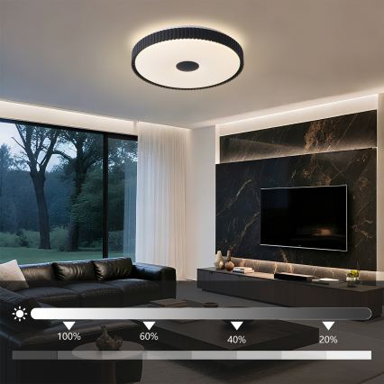 Brilagi - Dimbare LED-plafondlamp CORVO LED/72W/230V 3000-6000K zwart Ø 50 cm + afstandsbediening