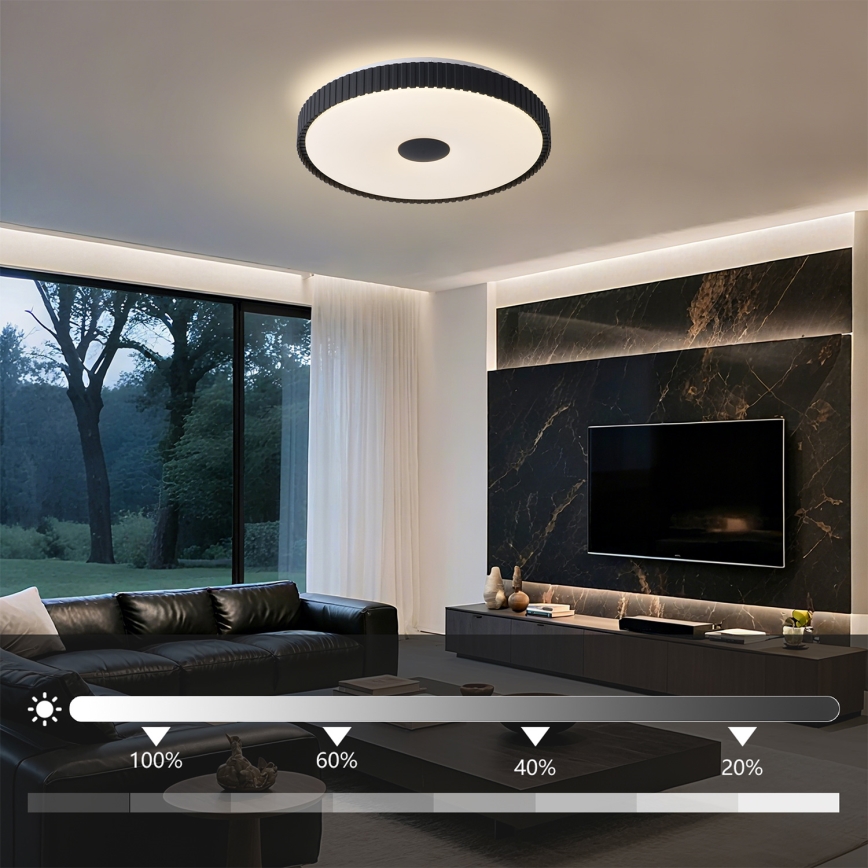 Brilagi - Dimbare LED-plafondlamp CORVO LED/72W/230V 3000-6000K zwart Ø 50 cm + afstandsbediening