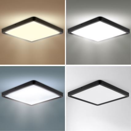 Brilagi - Dimbare LED-plafondlamp ESTELA SQUARE LED/36W/230V 3000-6500K 31x31 cm zwart + afstandsbediening