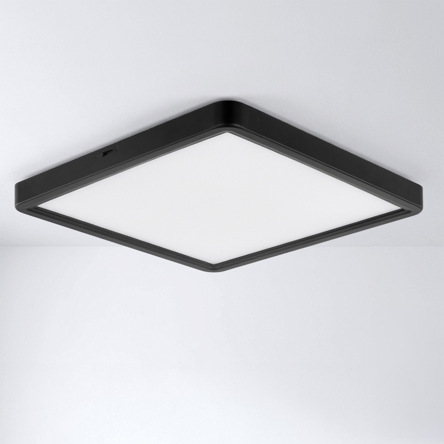Brilagi - Dimbare LED-plafondlamp ESTELA SQUARE LED/36W/230V 3000-6500K 31x31 cm zwart + afstandsbediening
