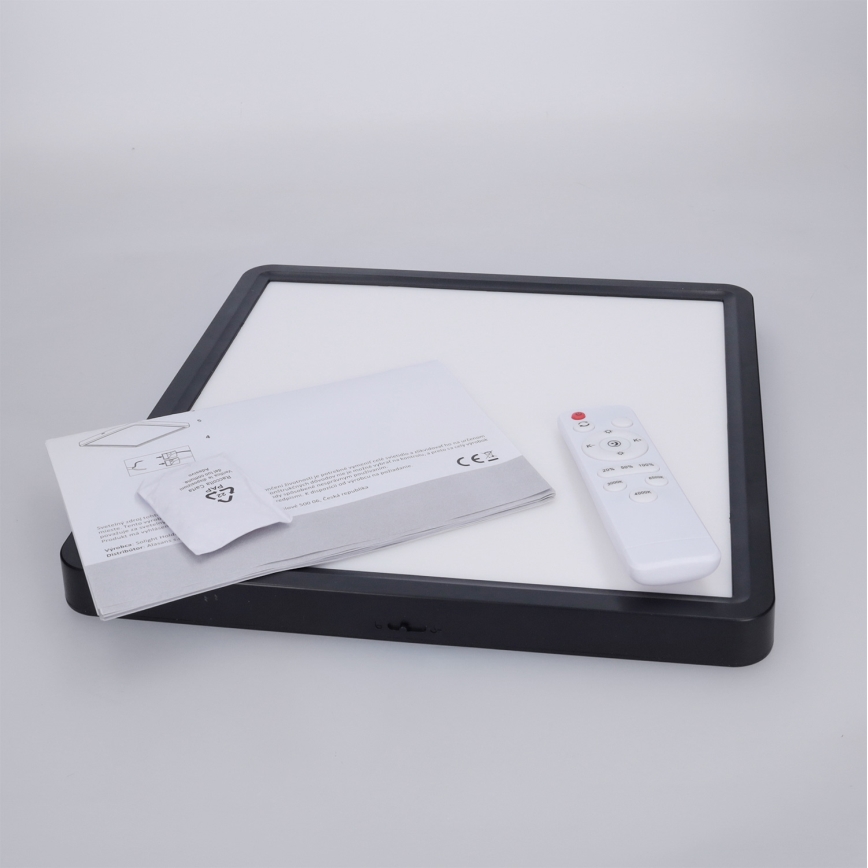 Brilagi - Dimbare LED-plafondlamp ESTELA SQUARE LED/36W/230V 3000-6500K 31x31 cm zwart + afstandsbediening