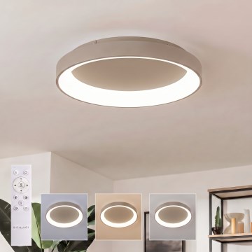 BRILAGI - Dimbare LED-plafondlamp FALCON II LED/99W/230V 3000-6500K Ø 60 cm beige + afstandsbediening