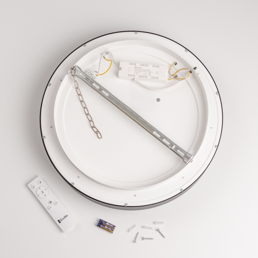 Brilagi - Dimbare LED Plafondlamp FALCON LED/80W/230V 3000-6500K d. 60 cm zwart + afstandsbediening