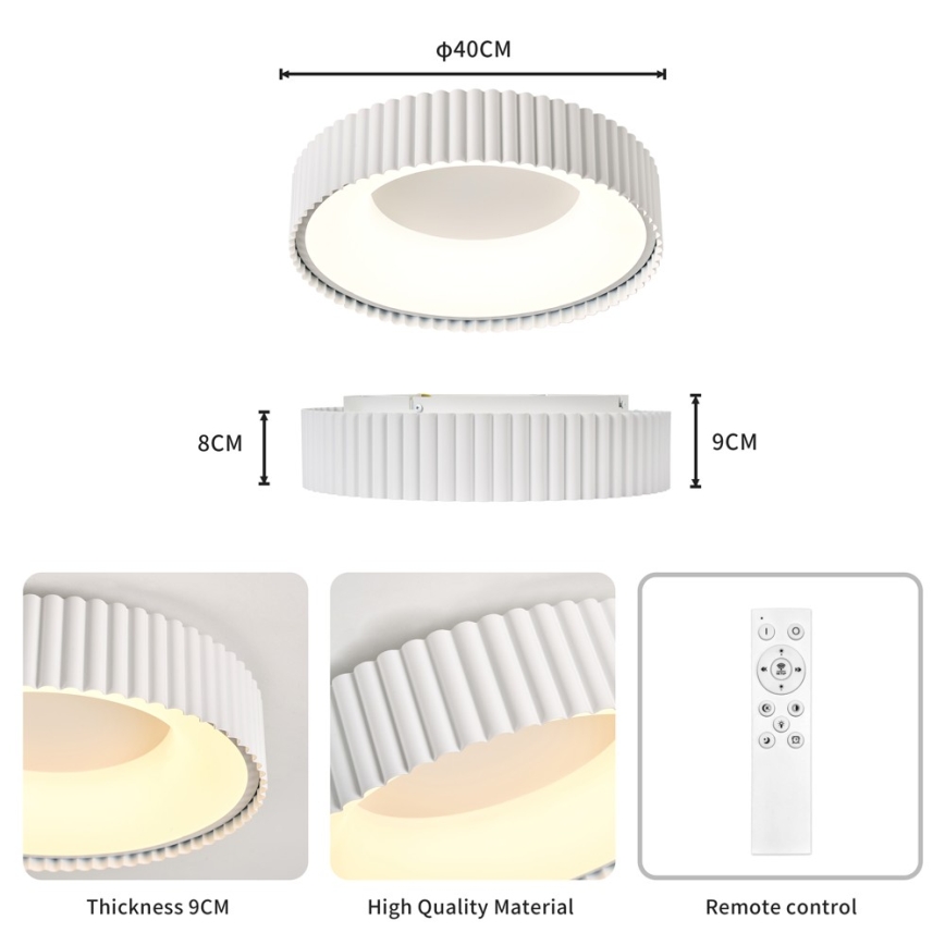 BRILAGI - dimbare LED-plafondlamp FALCON MODERN LED/30W/230V 3000-6000K ø 40 cm wit + afstandsbediening