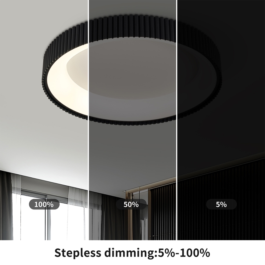 Brilagi - Dimbare LED-plafondlamp FALCON MODERN LED/54W/230V 3000-6500K Ø 60 cm zwart + afstandsbediening