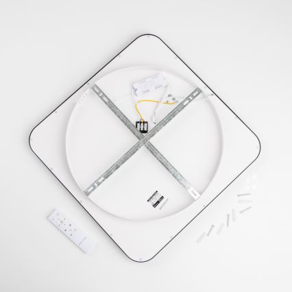 Brilagi - Dimbare LED-plafondlamp FALCON SLIM LED/50W/230V 3000-6500K 50x50 cm zwart + afstandsbediening